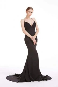 J'Adore Dresses - J12038 Strappy Plunging V-Neck Mermaid Gown Formal Gowns