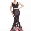 J'Adore Dresses - J12046 Two Piece Floral Print Mermaid Dress 2 J'Adore Dresses - J12046 Two Piece Floral Print Mermaid Dress