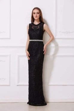 Formal Gowns J'Adore Dresses - J12058 Illusion Jewel Lace Sheath Dress