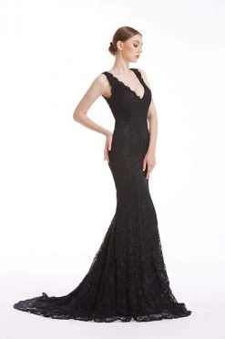 J'Adore Dresses - J12070 V-Neck Lace Mermaid Evening Dress Formal Gowns