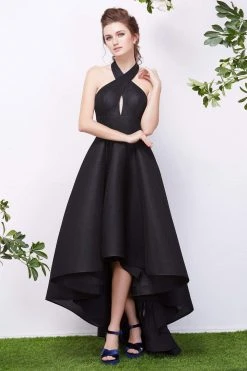 Formal Gowns J'Adore Dresses - J13082 High Halter Empire A-Line High Low Dress