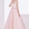 Formal Gowns J'Adore Dresses - J14001 Sleeveless Embellished Halter Tulle Ballgown