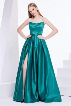 J'Adore Dresses - J14045 Strapless Satin Pleated Ballgown