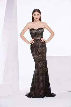 J'Adore Dresses - J14048 Sequin Embellished Strapless Mermaid Gown Formal Gowns