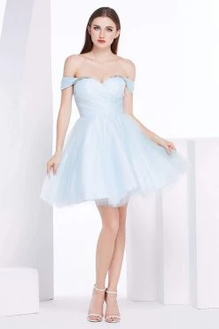 J'Adore Dresses - J14074 Ruched Off-Shoulder Cocktail Dress Cocktail Dresses