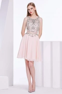J'Adore Dresses - J14078 Beaded Bateau Chiffon A-line Dress Cocktail Dresses 5 J'Adore Dresses - J14078 Beaded Bateau Chiffon A-line Dress Cocktail Dresses