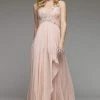 Formal Gowns J'Adore Dresses - J2038 Applique Ruched Chiffon A-line Dress
