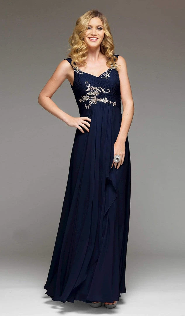 Formal Gowns J'Adore Dresses - J2038 Applique Ruched Chiffon A-line Dress 4 Formal Gowns J'Adore Dresses - J2038 Applique Ruched Chiffon A-line Dress