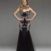 J'Adore Dresses - J4004 Strapless Contrast Beaded Mermaid Gown Formal Gowns