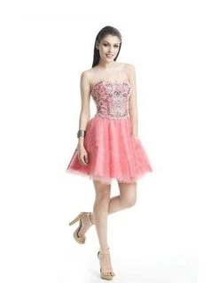 J'Adore Dresses - J5058 Pearl Beaded Strapless A-line Dress