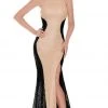 J'Adore Dresses - J6059 Sequined Two Tone Trumpet Dress Formal Gowns