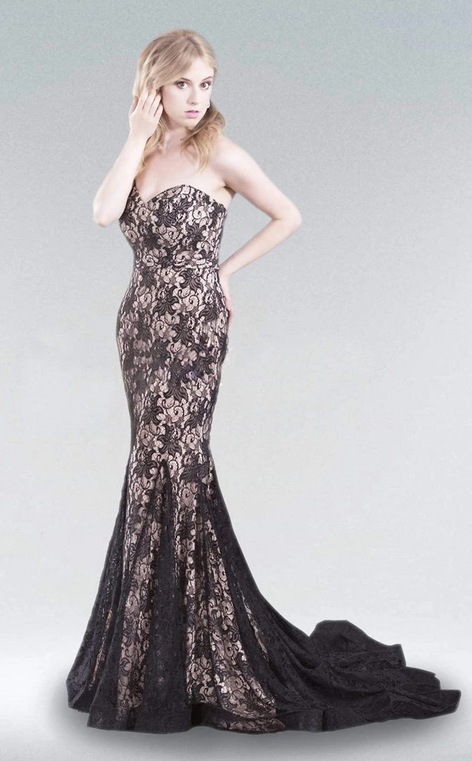 J'Adore Dresses - JC8087 Strapless Sweetheart Lace Mermaid Gown 3 J'Adore Dresses - JC8087 Strapless Sweetheart Lace Mermaid Gown