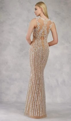 Formal Gowns Janique - 17007 Sparkly Nude Illusion Evening Gown 9 Formal Gowns Janique - 17007 Sparkly Nude Illusion Evening Gown
