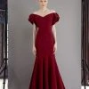 Formal Gowns Janique - 1943 Ruffled Off Shoulder Mermaid Gown