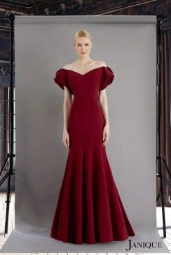 Formal Gowns Janique - 1943 Ruffled Off Shoulder Mermaid Gown