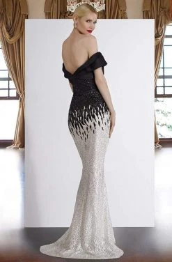 Janique - A18375 Draped Off Shoulder Mermaid Gown Formal Gowns