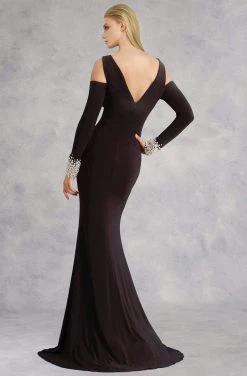 Janique - Captivating Long Sleeve Mermaid Gown With Crystallized Cuffs K6573 7 Janique - Captivating Long Sleeve Mermaid Gown With Crystallized Cuffs K6573