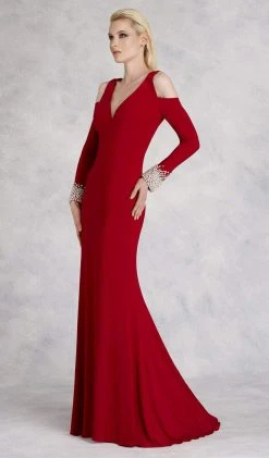 Janique - Captivating Long Sleeve Mermaid Gown With Crystallized Cuffs K6573 9 Janique - Captivating Long Sleeve Mermaid Gown With Crystallized Cuffs K6573