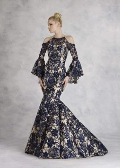 Janique - JA3021 Sequined Jewel Neck Mermaid Dress With Train Formal Gowns 8 Janique - JA3021 Sequined Jewel Neck Mermaid Dress With Train Formal Gowns