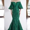 Formal Gowns Janique - JA4013 Off-Shoulder Mermaid Evening Dress In Emerald 2 Formal Gowns Janique - JA4013 Off-Shoulder Mermaid Evening Dress In Emerald