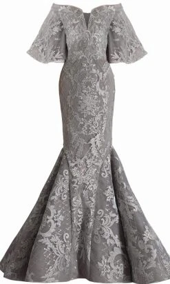 Janique - JA4013 Off-Shoulder Mermaid Evening Dress In Silver 7 Janique - JA4013 Off-Shoulder Mermaid Evening Dress In Silver