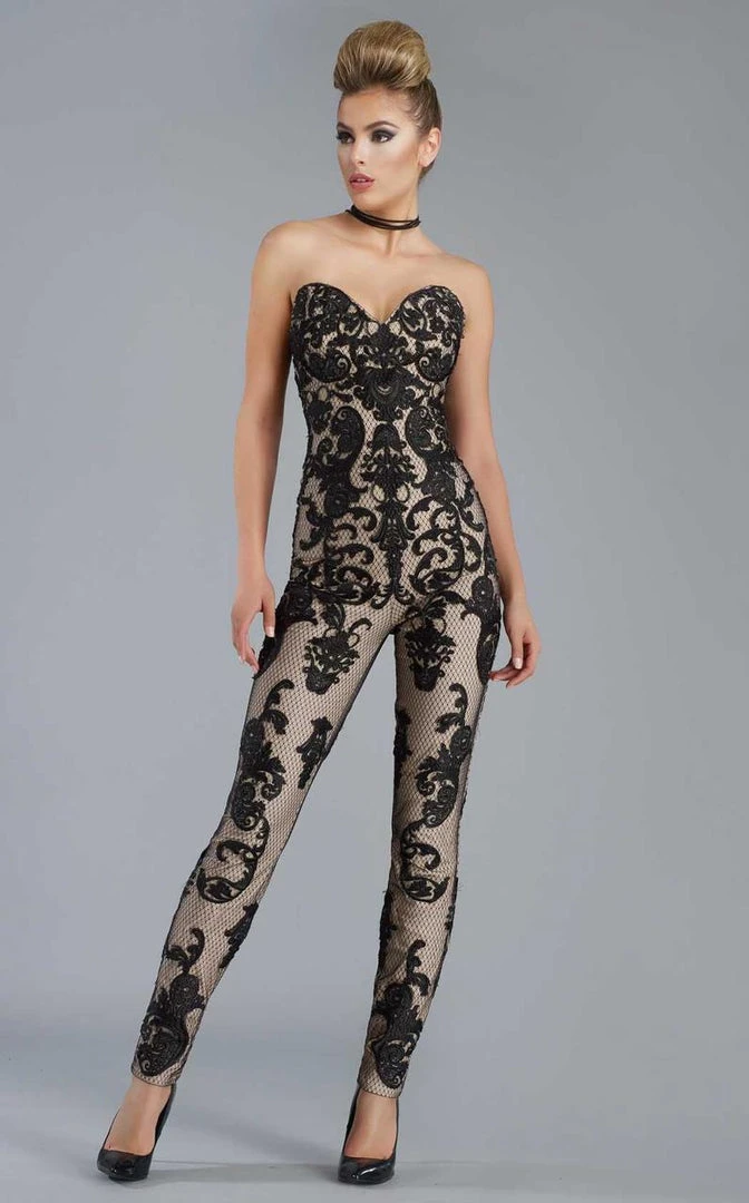 Janique - K6561 Strapless Sweetheart Lace Jumpsuit 3 Janique - K6561 Strapless Sweetheart Lace Jumpsuit