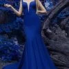 Formal Gowns Janique - Sleeveless Scalloped Deep V Neck Illusion Mermaid Gown W1711 2 Formal Gowns Janique - Sleeveless Scalloped Deep V Neck Illusion Mermaid Gown W1711
