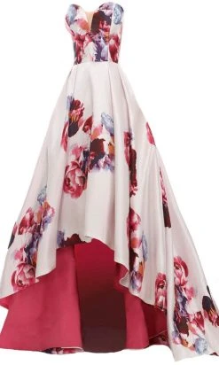 Janique - Strapless Sweetheart Hi-Lo Floral Ballgown JA2002 22 Janique - Strapless Sweetheart Hi-Lo Floral Ballgown JA2002