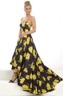 Janique - Strapless Sweetheart Hi-Lo Floral Ballgown JA2002 17 Janique - Strapless Sweetheart Hi-Lo Floral Ballgown JA2002
