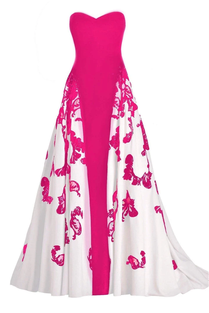 Janique - W1376 Strapless Sweetheart Fitted Dress With Overlay Formal Gowns 5 Janique - W1376 Strapless Sweetheart Fitted Dress With Overlay Formal Gowns