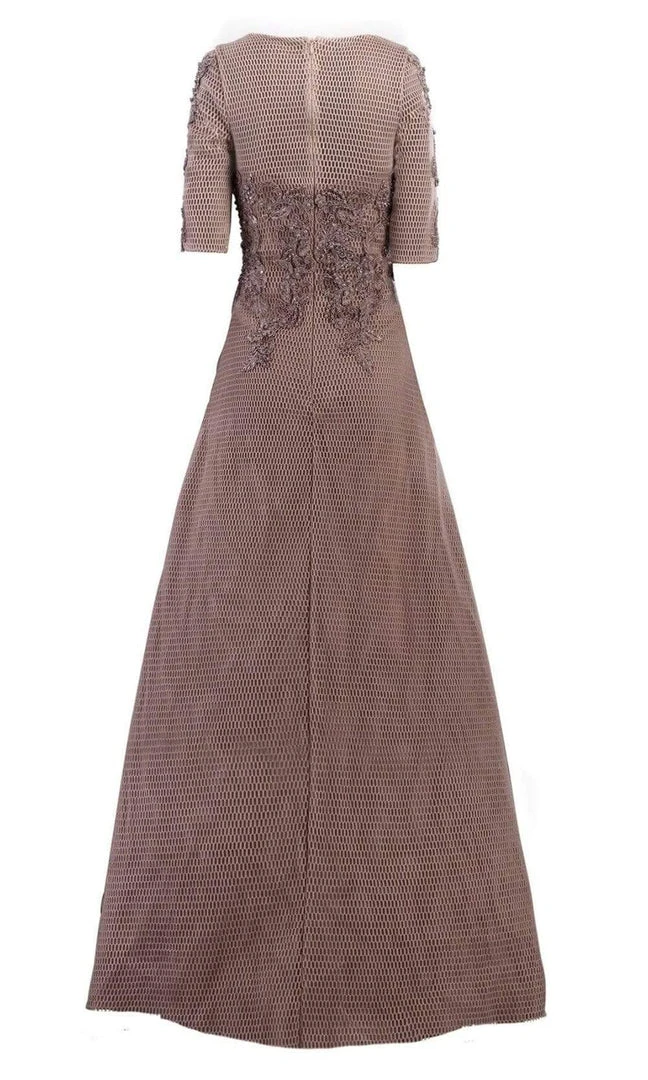 Janique - W1411 Illusion Bateau A-Line Evening Dress Formal Gowns 4 Janique - W1411 Illusion Bateau A-Line Evening Dress Formal Gowns