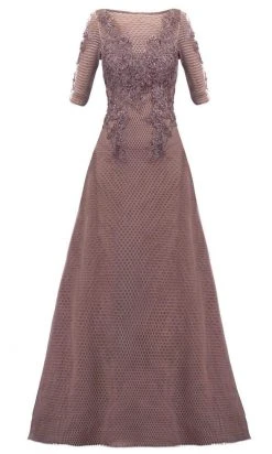 Janique - W1411 Illusion Bateau A-Line Evening Dress Formal Gowns