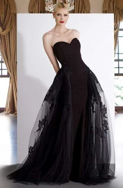 Formal Gowns Janique - W2188 Strapless Sweetheart Trumpet Dress With Overskirt