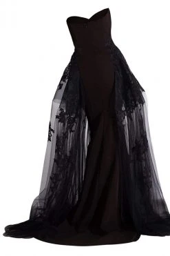 Formal Gowns Janique - W2188 Strapless Sweetheart Trumpet Dress With Overskirt