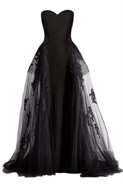 Formal Gowns Janique - W2188 Strapless Sweetheart Trumpet Dress With Overskirt