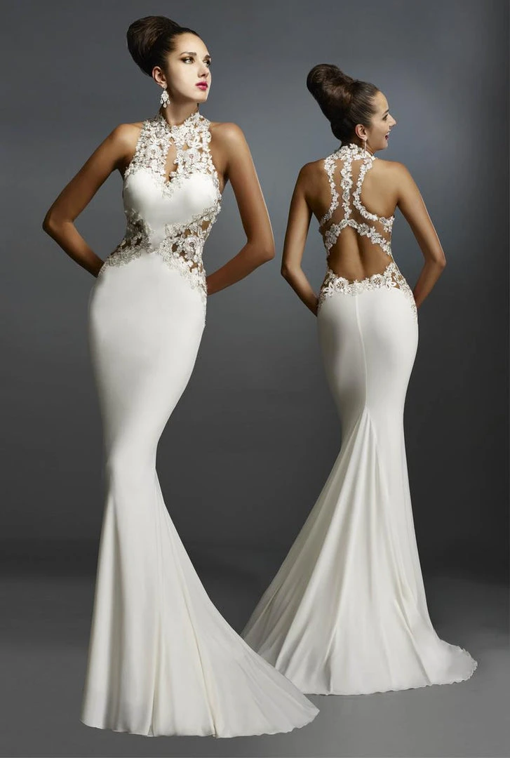 Janique - W974 Jersey Gown In Ivory Formal Gowns 5 Janique - W974 Jersey Gown In Ivory Formal Gowns