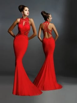 Formal Gowns Janique - W974 Jersey Gown In Red