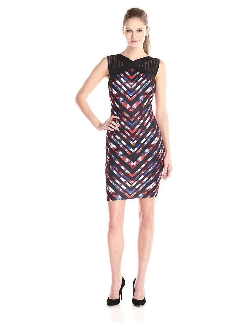 Cocktail Dresses Jax - 1ZBJ93M Multi-Colored V Printed Dress - 1 Pc Blue Multi In Size 6 Available 3 Cocktail Dresses Jax - 1ZBJ93M Multi-Colored V Printed Dress - 1 Pc Blue Multi In Size 6 Available