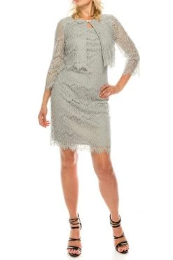 Cocktail Dresses Jessica Howard - JH8M5167 Two Piece Lace Fitted Dress With Jacket