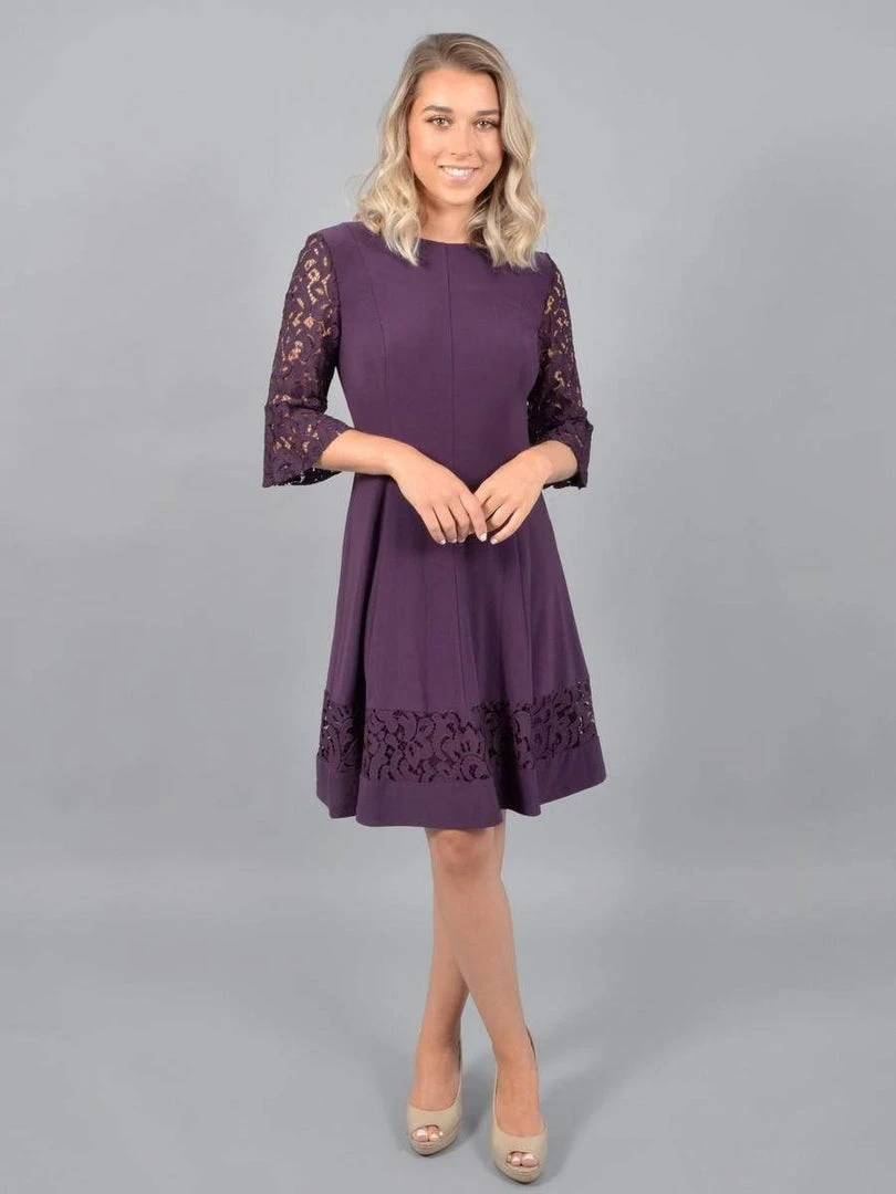 Jessica Howard - JH9M3024 Lace Embroidered Jersey A-Line Dress Cocktail Dresses 3 Jessica Howard - JH9M3024 Lace Embroidered Jersey A-Line Dress Cocktail Dresses