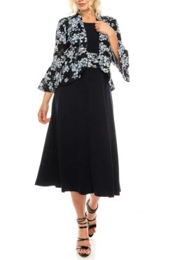 Jessica Howard - JH9M6759 Lace And Jersey A-line Dress With Jacket