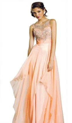 Aspeed Design - Jewel Embellished Layered Chiffon Prom Dress