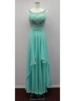 Aspeed Design - Jewel Embellished Layered Chiffon Prom Dress