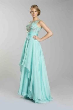 Aspeed Design - Jewel Embellished Layered Chiffon Prom Dress