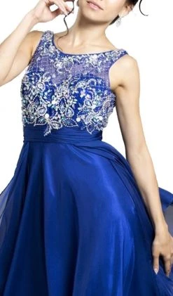 Aspeed Design - Jewel Embellished Layered Chiffon Prom Dress
