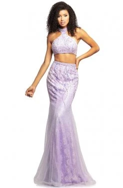 Formal Gowns Johnathan Kayne - 2005 Two Piece Embellished Halter Trumpet Dress