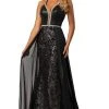 Formal Gowns Johnathan Kayne - 2010 Embellished Deep V-neck Dress With Overskirt