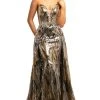 Johnathan Kayne - 2025 Embellished Two Tone Deep V-neck Trumpet Dress 1 Johnathan Kayne - 2025 Embellished Two Tone Deep V-neck Trumpet Dress