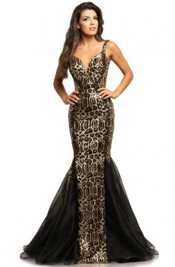 Johnathan Kayne - 2026 Sequined Deep V-neck Mermaid Dress