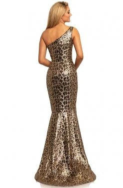 Johnathan Kayne - 2028 Sequined One Shoulder Trumpet Dress 5 Johnathan Kayne - 2028 Sequined One Shoulder Trumpet Dress